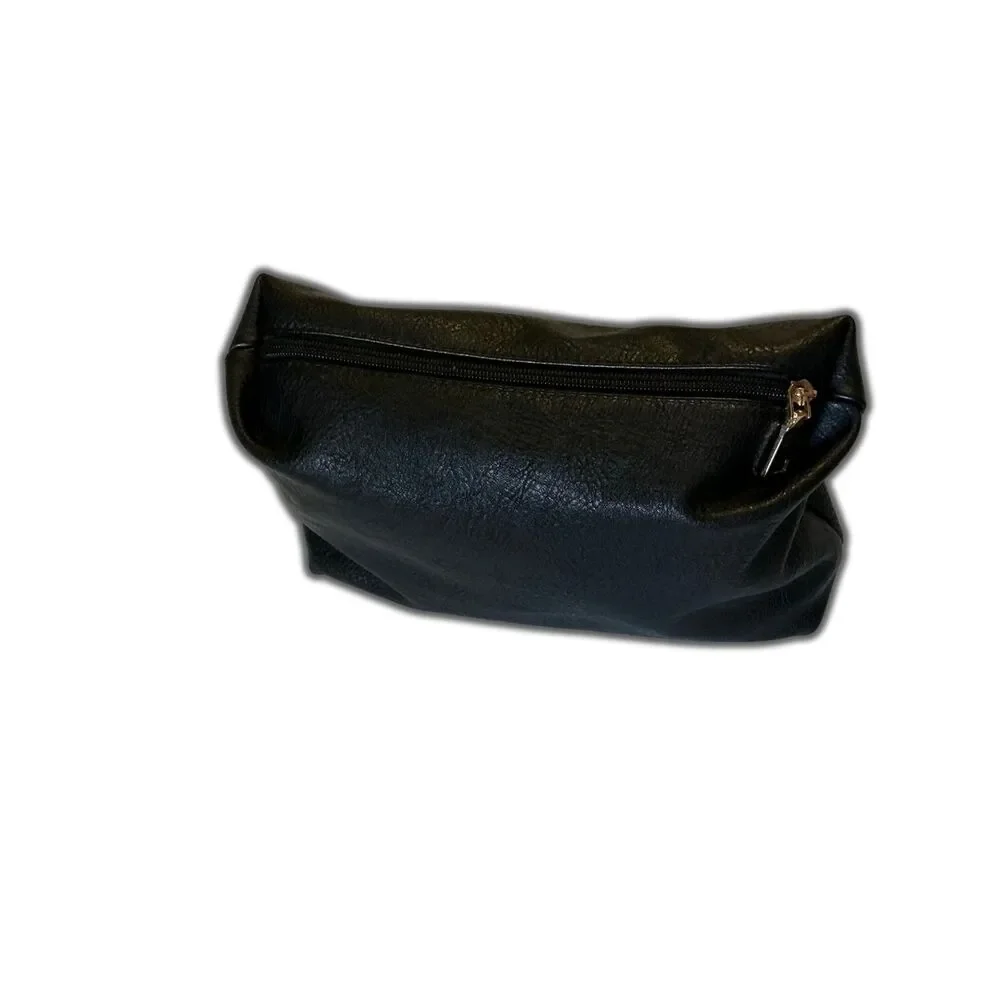 Antik Kraft Cosmetic Bag Large Black Faux Leather
